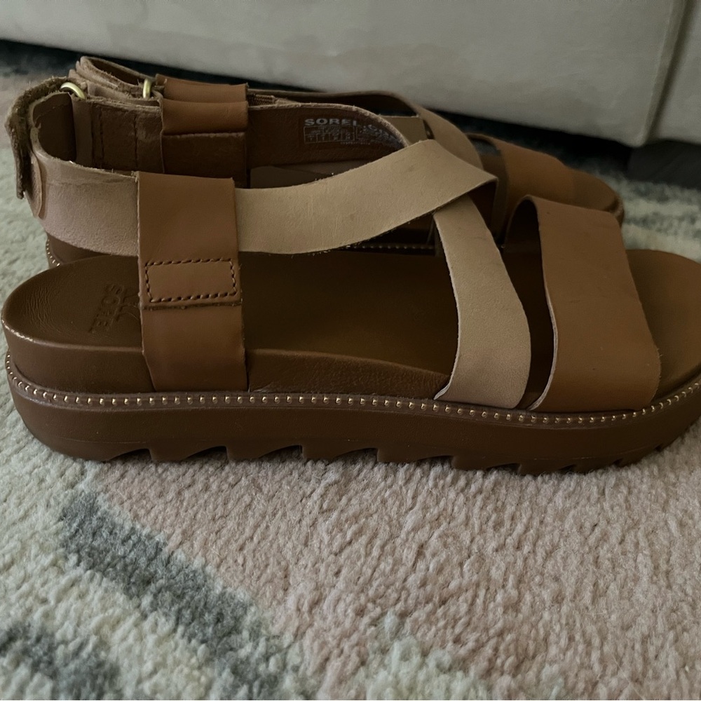Sorel Brown Comfort Sandals with Adjustable Straps